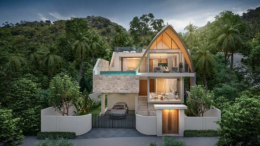 New Contemporary 3-Bed Ocean View Villa Pool by Bang Por Beach